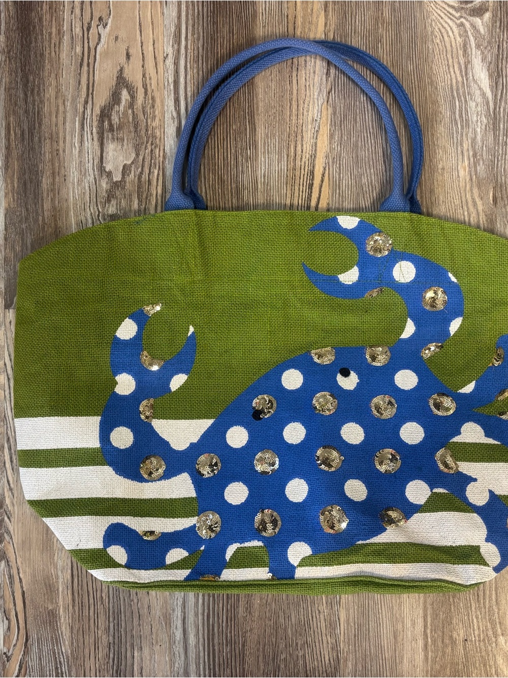 Mudpie Small Tote Bag Sequin Crab Nautical Coastal Beach